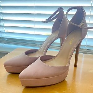 Shoedazzle **Rish** high heeled pump in blush suede.